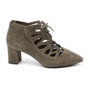 Rockport Grey Suede Cage Foot Pump 6.5  Laser cut